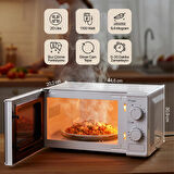 AMD160 20 lt 700W Inverter Beyaz Mikrodalga Fırın, 4 Kademeli Isı, Buz Çözdürme, 0-30 Dakika Zaman Ayarlı