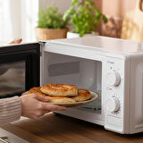AMD160 20 lt 700W Inverter Beyaz Mikrodalga Fırın, 4 Kademeli Isı, Buz Çözdürme, 0-30 Dakika Zaman Ayarlı