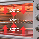 AF950L 50 Lt Gri Midi Fırın, İç Aydınlatmalı, Zaman Ayarlı, Izgara ve Fırın Fonksiyonlu, 2 Tepsi, 1 Tel Izgara