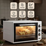 AF950L 50 Lt Gri Midi Fırın, İç Aydınlatmalı, Zaman Ayarlı, Izgara ve Fırın Fonksiyonlu, 2 Tepsi, 1 Tel Izgara