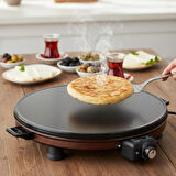 AT610 46 cm Bakır Elektrikli Katmer, Bazlama, Gözleme Sacı, Termostatlı, Büyük Boy, Hızlı ve Eşit Isı Dağılımı