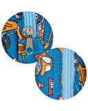 Temel İş Makinalı Desenli Lacivert Tek Gözlü Kalem Çantası