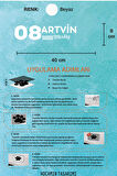 Artvin 08 Plaka Kodlu Beyaz Araç Sticker Merkez İlçe Yazılı Özel Tasarım 40x8 cm  Şehir ve İlçe Temalı Kaliteli Sticker