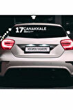 Çanakkale 17 Plaka Kodlu Beyaz Araç Sticker Yenice İlçe Yazılı Özel Tasarım 40x8 cm  Şehir ve İlçe Temalı Kaliteli Sticker
