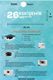 Eskişehir 26 Plaka Kodlu Beyaz Araç Sticker Merkez İlçe Yazılı Özel Tasarım 40x8 cm  Şehir ve İlçe Temalı Kaliteli Sticker