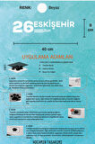 Eskişehir 26 Plaka Kodlu Beyaz Araç Sticker Han İlçe Yazılı Özel Tasarım 40x8 cm  Şehir ve İlçe Temalı Kaliteli Sticker