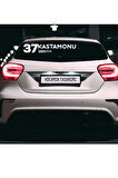 Kastamonu 37 Plaka Kodlu Beyaz Araç Sticker Araç İlçe Yazılı Özel Tasarım 40x8 cm  Şehir ve İlçe Temalı Kaliteli Sticker
