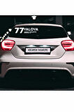Yalova 77 Plaka Kodlu Beyaz Araç Sticker Çiftlikköy İlçe Yazılı Özel Tasarım 40x8 cm  Şehir ve İlçe Temalı Kaliteli Sticker