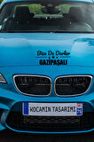 Antalya Gazipaşa Siyah Araç Sticker  40x15 cm Bize De Derler  Gazipaşalı Özel Tasarım Oto Sticker