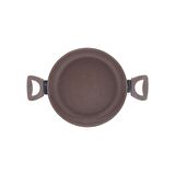 Saflon 24 cm Yanmaz/Yapışmaz Granit Sahan Tava