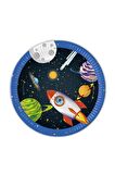 Rocket Space Karton Tabak 23cm 8li