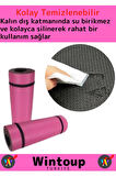 Premium Çift Taraflı Su Geçirmez Taşıma Askılı Kamp  Uyku Matı Minder Yoga Pilates Pembe 16 Mm