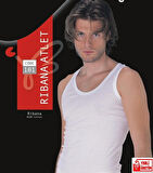 Erkek Beyaz Ribana Atlet % 100 Pamuklu Atlet 3'lü Paket 101-3B