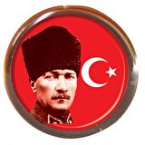 Vatan Rozet Atalı Kalpaklı Bayrak Yuvarlak VT613