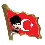 Vatan Rozet Atalı Kalpaklı Bayraklı Dalgalı VT614