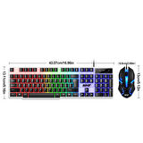 SNT TF-230 RGB Gaming Klavye Mouse Seti | Oyuncular için Işıklı Klavye & Mouse Set