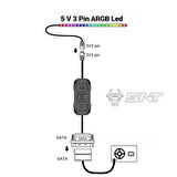 SNT AR-01 ARGB Kontrolcü Controller Denetleyici  5v 3pin SATA  Güç Beslemeli 1 Port