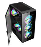 SNT ZEN 211-YG C6 Mid Tower Atx Gaming 4 x Argb Fanlar Dahil Masaüstü Bilgisayar Kasası (POWER YOK)