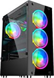 SNT NCON NC-II Z2 Mid Tower Atx Gaming 4 x Argb Fanlar Dahil Masaüstü Bilgisayar Kasası (POWER YOK)