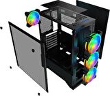 SNT NCON NC-II Z2 Mid Tower Atx Gaming 4 x Argb Fanlar Dahil Masaüstü Bilgisayar Kasası (POWER YOK)