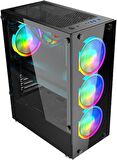 SNT NCON NC-II Z2 Mid Tower Atx Gaming 4 x Argb Fanlar Dahil Masaüstü Bilgisayar Kasası (POWER YOK)