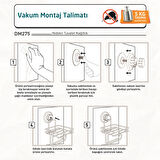 TEKNOTEL DELME VİDA MATKAP YOK!  VAKUMLU YEDEKLİ TUVALET KAĞITLIK KROM DM275