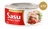Sasu Kuru Domatesli & Soslu Ton Balığı 12x160G Bütün Dilim