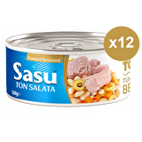 Sasu Fasulyeli Ton Salata 12x160G Bütün Dilim