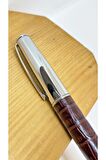 Dd2078 Tükenmez Kalem Silver BrownLeather