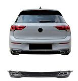 Vw golf 8 rline arka tampon difüzörü çift çıkış piano black 2021+
