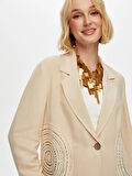 Kroşe Dantel Garnili Keten Karışımlı Ceket S25CKT026