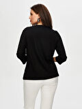 Önü Trok Taş Detaylı 3/4 Kol V Yaka T-Shirt S25TSH068