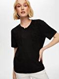 Kroşe Aplikeli Yuvarlak Yaka Kısa Kol T-Shirt S25TSH089
