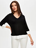 Renk Bloklu 3/4 Kol T-Shirt S25TSH091