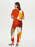 Geometrik Soyut Desen Comfort Fit Viskon Pantolon S25PNT020