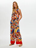 Eteği Sulu Soyut Desen Wide Leg Fit Pantolon S25PNT031