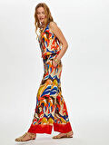 Eteği Sulu Soyut Desen Wide Leg Fit Pantolon S25PNT031