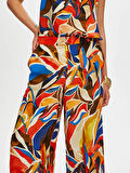 Eteği Sulu Soyut Desen Wide Leg Fit Pantolon S25PNT031