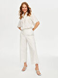 Resort Brode Nakış İşli Yanı Yırtmaçlı Wide Leg Fit Caprii S25CPR017
