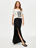 Resort Önü Yırtmaç Detaylı Viskon Keten Wide Leg Fit Pantolon S25PNT047
