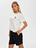 Resort Boncuk Aplike Detaylı Yuvarlak Yaka T-Shirt S25TSH112