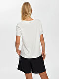 Resort Boncuk Aplike Detaylı Yuvarlak Yaka T-Shirt S25TSH112