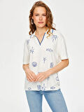 Resort Polo Yaka Balık Baskılı T-Shirt S25TSH113