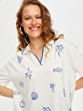 Resort Polo Yaka Balık Baskılı T-Shirt S25TSH113