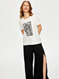 Resort Önü Palmiye Baskılı Yuvarlak Yaka T-Shirt S25TSH115