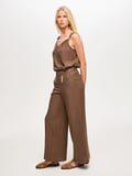 Wide Leg Fit Metal Aksesuarlı Keten Karışımlı Pantolon S26PNT034