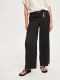 Wide Leg Fit Metal Aksesuarlı Keten Karışımlı Pantolon S26PNT034