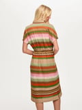 Resort Renkli Zigzag Desen Polo Yaka Örme Elbise S26ELB050