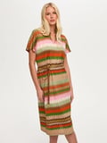 Resort Renkli Zigzag Desen Polo Yaka Örme Elbise S26ELB050