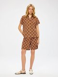 Resort Kontrast Nakışlı Brodeli Kısa Kol Gömlek S26GML057